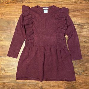 Zara Girls Knitwear Sweater Dress Sz 7 in Burgundy